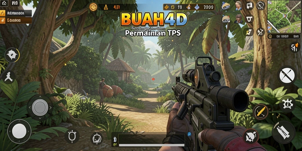 Gameplay seru dalam BUAH4D yang menghadirkan aksi TPS.