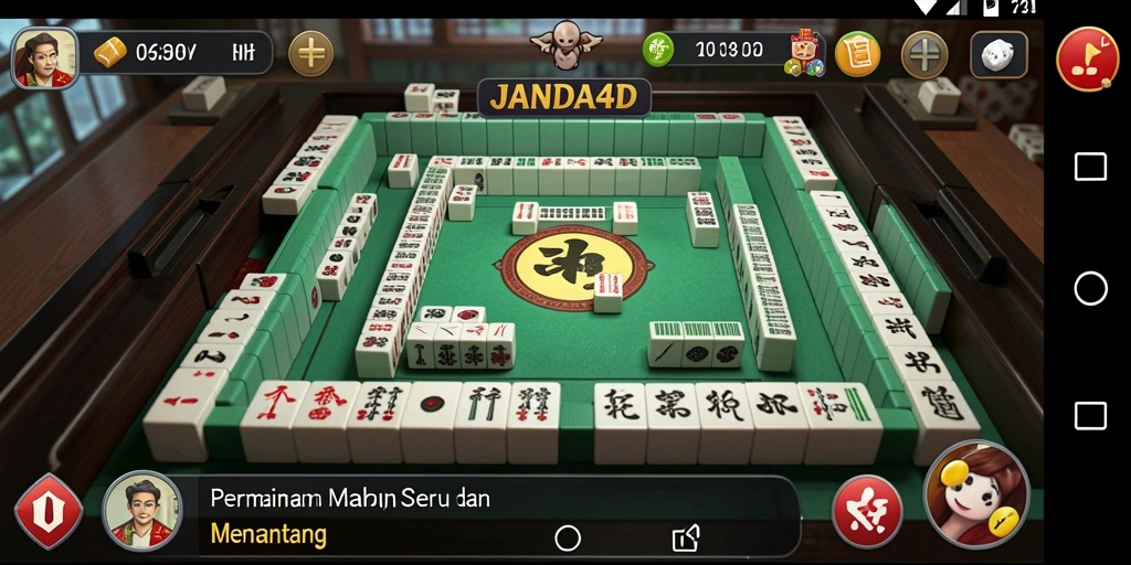 Screenshot gameplay JANDA4D menampilkan suasana permainan Mahjong yang seru.