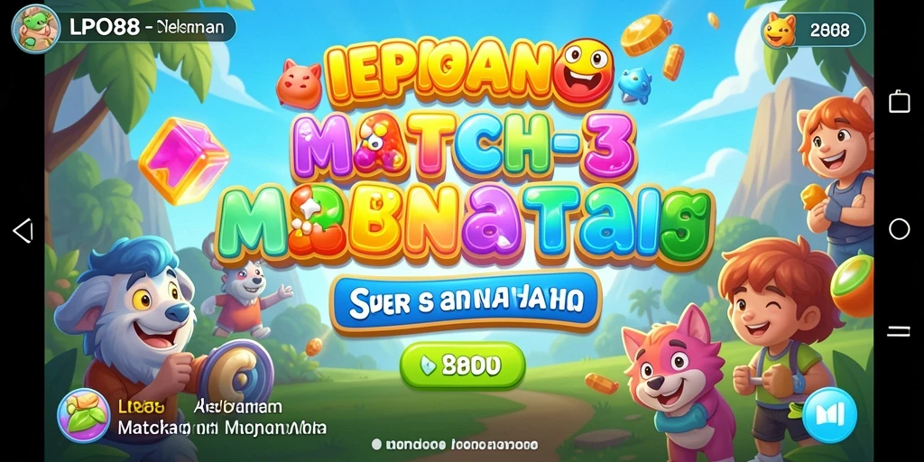 Screenshot LPO88 menampilkan gameplay menarik dengan objek warna-warni.