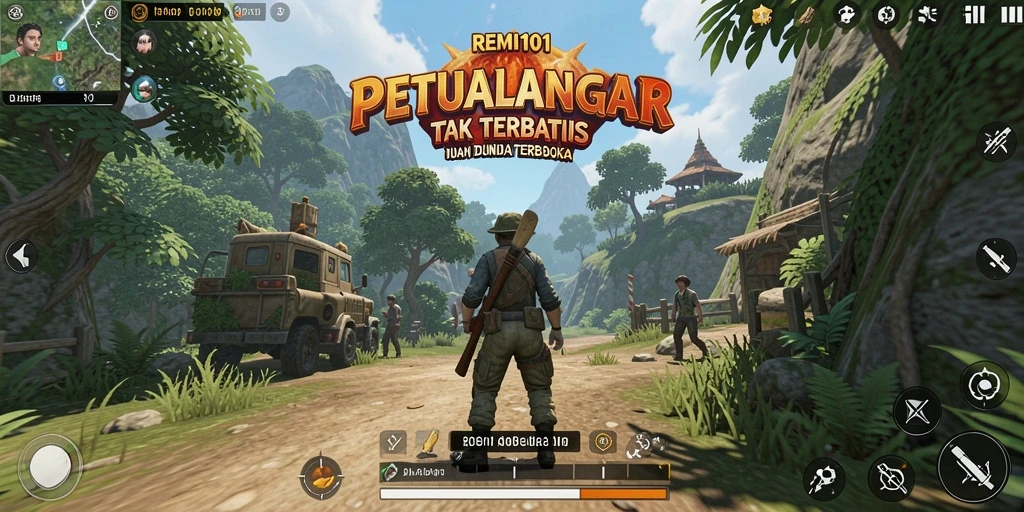 Tangkapan layar gameplay REMI101 dalam dunia terbuka yang menakjubkan.